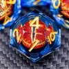 ARUOHHA DND Resin Dice Gazes Eye Dice Golden Blue Liquid Core Flaming RPG Sharp Edged Dice Set with Gift Box, Polyhedral D and D Dice Set Compatible with Dungeons Dragons Role Playing Game D20 D6 view 4