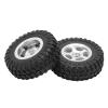 2PCS Micro Crawler Tires Metal Five Spoke Beadlock Wheels High Performance Rubber Tires For SCX24 90081 1/24 Scale Remote Control Climbing Car Aluminum Alloy Wheels 48mm Diameter (Silver) view 3