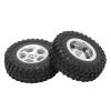 2PCS Micro Crawler Tires Metal Five Spoke Beadlock Wheels High Performance Rubber Tires For SCX24 90081 1/24 Scale Remote Control Climbing Car Aluminum Alloy Wheels 48mm Diameter (Silver) view 4