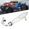 Engine Exhaust Pipe Aluminum Alloy Sturdy Anti Deformation RC Engine Exhaust Tube for 1/8 Oil Truck Remote Vehicle Accessories Silver view 4