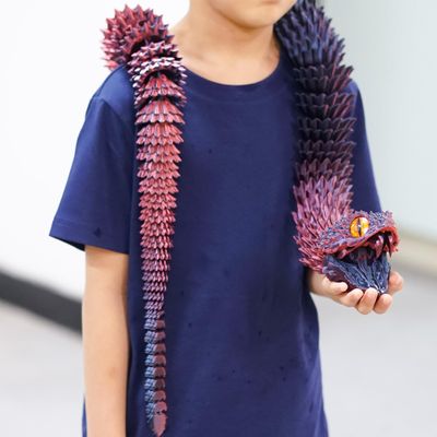 47.5inch Super Large 3D Printed Snake Models,Movable Teeth,Flexible Joint Animal lacertid Figurines, Stress Relief, Fidget restlessness, ADHD Toys, Surprise Fantasy Gifts (RBL/47.5inch)