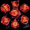 ARUOHHA DND Resin Dice Gazes Eye Dice Red Liquid Core Flaming RPG Sharp Edged Dice Set with Gift Box, Polyhedral D and D Dice Set Compatible with Dungeons Dragons Role Playing Game D20 D6 view 2
