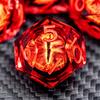 ARUOHHA DND Resin Dice Gazes Eye Dice Red Liquid Core Flaming RPG Sharp Edged Dice Set with Gift Box, Polyhedral D and D Dice Set Compatible with Dungeons Dragons Role Playing Game D20 D6 view 4