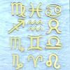 12PCS Gold Acrylic Zodiac Constellation Cake Topper, Aquarius Cake Toppers, Libra Toppers, January-December 12 Zodiac Horoscope Astrology Birthday Party Cake Decorations Supplies view 1