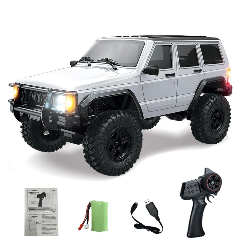 wheelfun 1/18 RC Crawler Car 4WD Remote Control Vehicle C8809 3 Speed Gearbox 28CM Length Diamond Axle High Ground Clearance RTR Hobby Grade Model for Adult(Pearl White)