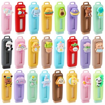 24 Pack Cute Retractable Pencil Erasers for Kids Bulk Kawaii Cartoon Fun Erasers for Teacher Class Rewards Favor School Supplies Home Office Party Gift Filling