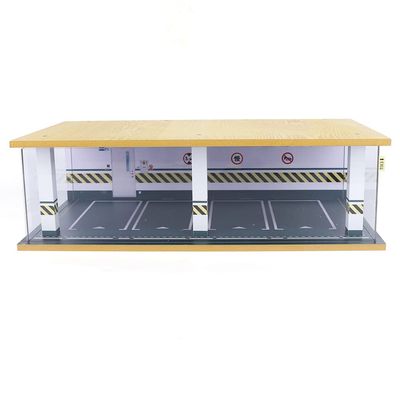 1:24 Scale Model Car Display Case Wooden & Metal DIY Parking Garage Model with LED Light & Acrylic Cover, 18.5L*10.33W*4.92H inch