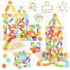58PCS Extendable Magnetic Building Sticks, STEM Educational Montessori Toys for Toddlers 3-5 - Magnet Blocks for Child age 4-7, Sensory Balls and Rods set for Kids Holiday Birthday Gift for Boys Girls view 1