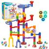Marble Run Toy, 125pcs Marble Maze Kit STEM Educational Learning Toy for Kids, Construction Building Blocks Toys, Birthday Gift for Boys Girls 3-8with 5 Glow in The Dark Glass Marbles view 1