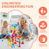 Marble Run Toy, 125pcs Marble Maze Kit STEM Educational Learning Toy for Kids, Construction Building Blocks Toys, Birthday Gift for Boys Girls 3-8with 5 Glow in The Dark Glass Marbles view 4