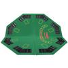 48-Inch Folding Poker Table Top, 8-Player Octagon Layout, Green Felt Surface with Cup Holders, Portable with Carrying Case view 1