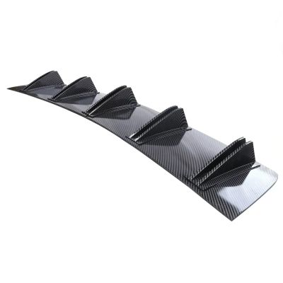BaoHYeS Rear Diffuser Compatible with Fusion SE S, Shark Fin Type Bumper, Splitter, Spoiler, Bypass Edge Black (Carbon Fiber)
