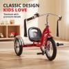 Flybar Kids Tricycle for Toddlers Ages 2-4, Classic Retro 3-Wheel Trike with Adjustable Seat, Steel Frame, Chrome Handlebars & Stable Wide-Wheel Ride, Outdoor Ride-On Toddler Bike for Boys and Girls view 3