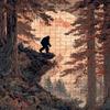 1000 Piece Jigsaw Puzzle for Adults Sasquatch on Cliff, Glowing Moonlit Forest Challenging and Mysterious Puzzle Game for Cryptid Enthusiasts Wall Decor Gift Family Game Night Fun view 1