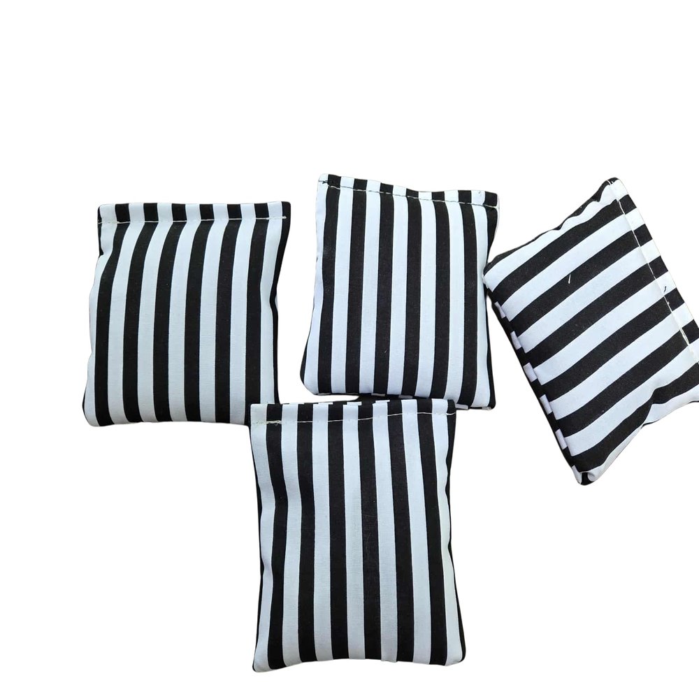 5" Striped Resin filled cornhole bags set of 4