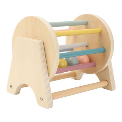 Hamwesh Toys for Babies, Wooden Rattle Rolling Drum with Logical Thinking Hand Eye Coordination for Crawling Toddlers