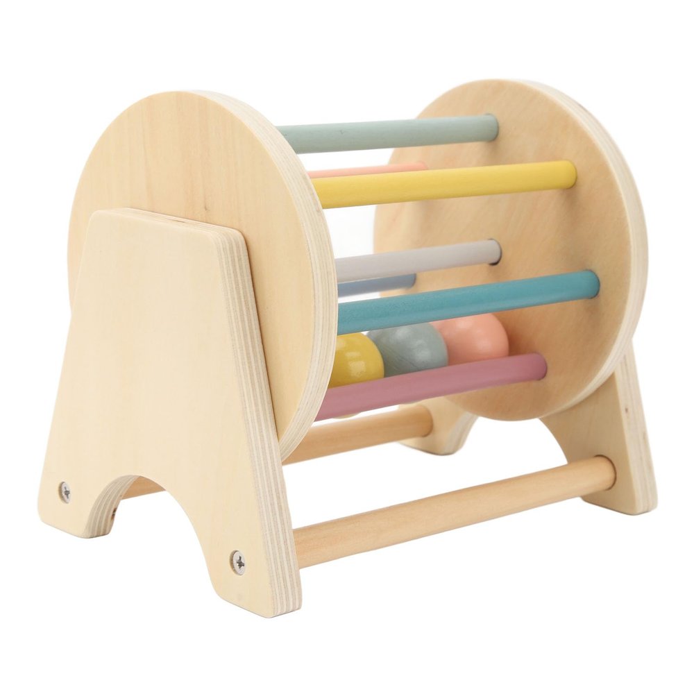 Hamwesh Toys for Babies, Wooden Rattle Rolling Drum with Logical Thinking Hand Eye Coordination for Crawling Toddlers