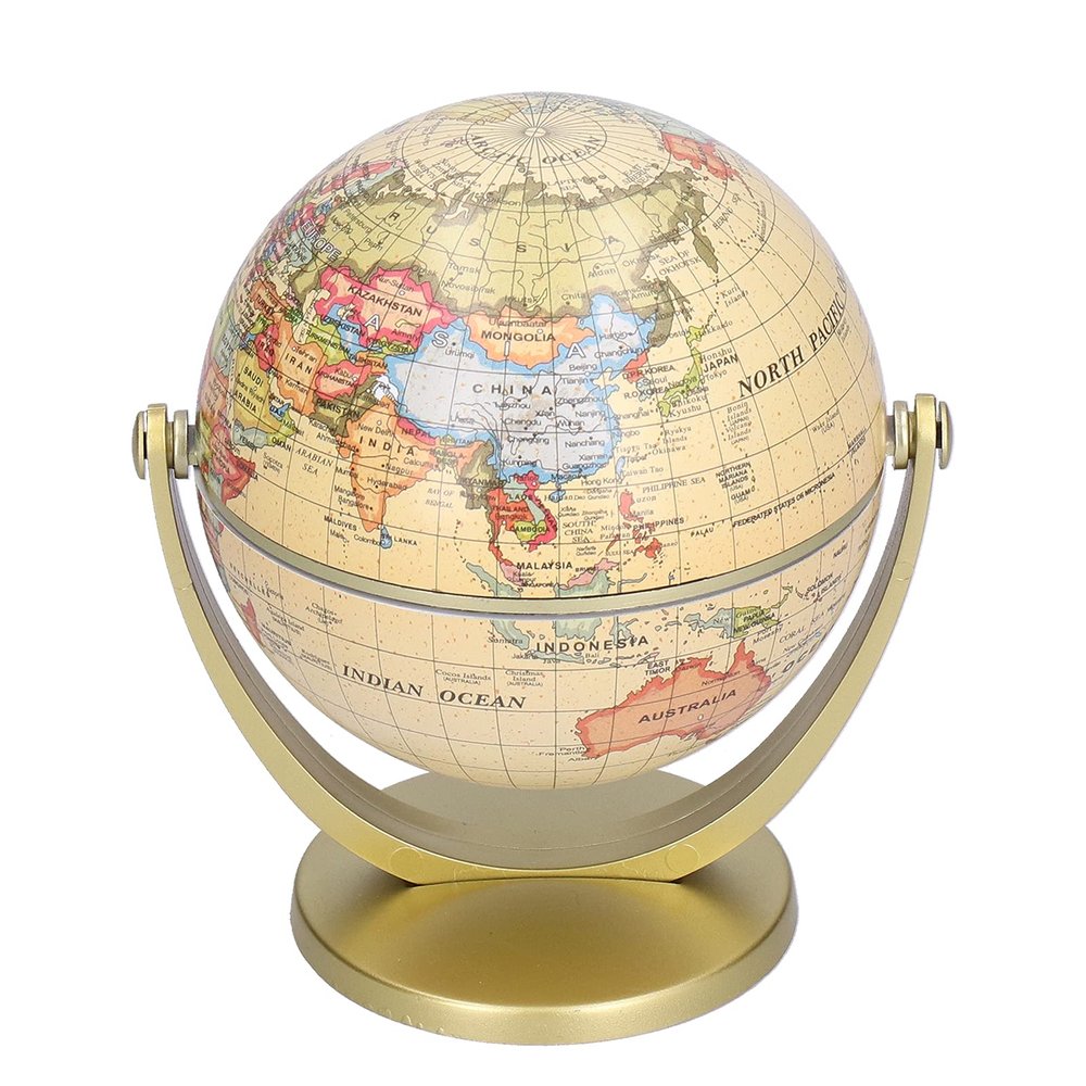 Atyhao Vintage Desktop Globe, Expand your horizons with beautifully printed map, Rotating Earth Globe Teaching Tool for Home, School, Office