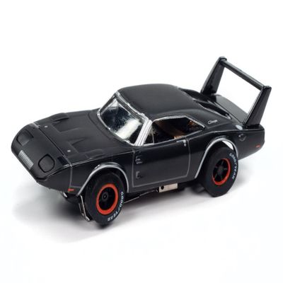 Auto World SC412-4BLK Xtraction 1969 Dodge Daytona (Dark Grey) HO Scale Slot Car