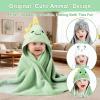 14 PCS Baby Towels Set, 4 PCS Soft Baby Hooded Towels & 10 PCS Washcloths, Baby Bath Towels for Newborns, Infants & Toddlers, Ultra Absorbent, Cute Baby Towel Gift for Boys view 3