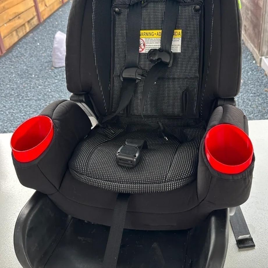 2Pcs Car Safety Seat Cup Holder for Graco 4ever Extend2Fit DLX | Compatible with Yeti Water Bottles, No Tools Quick-Snap Side Mount (red)