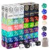 100 PCS MTG Dice Set  Ability Keyword Counters, +1/-1 Life Counter Shield Shaped Dice, D20 Number Dice, Buff Tokens, with 2 Velvet Bags for Storage view 1