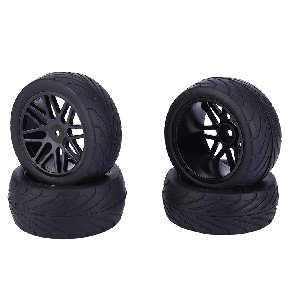 4Pcs Universal RC Car Wheels Durable RC Crawler Tires for 1/10 Scale Remote Control Vehicles Black 85mm