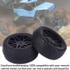 4Pcs Universal RC Car Wheels Durable RC Crawler Tires for 1/10 Scale Remote Control Vehicles Black 85mm view 2