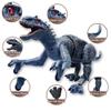 NYVEWIW Big Remote Control Indominus Rex Dinosaur Toys for Kids, Realistic Large Walking Dino, Auto-Chomping Jaw with Smoke-Blowing & Roaring Sounds, Birthday Boys Aged 6+ view 2