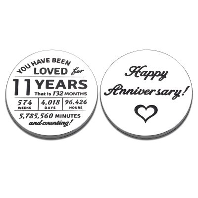 11 Year Anniversary Token Gifts 11th Anniversary Steel Gifts for Him Couples Gift for Grilfriend Stocking Stuffers for Husband Wife Wedding Engament Birthday Gift 132 Months 574 Weeks