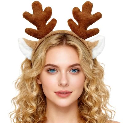 Ankelesz Christmas Headband Antlers Reindeer Elf for Santa Party Hair Accessories