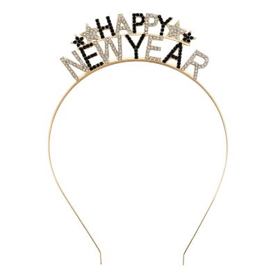 AVMBC Happy New Year Headband Tiara, Rhinestone Star New Year Headband for New Years Eve Party Supplies