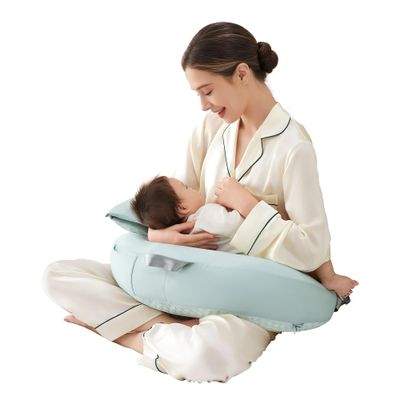 CrystCare Nursing Pillow for Breastfeeding & Bottle Feeding Breastfeeding Pillow with Adjustable Waist Strap - Gentle Elevation for Reducing Spit-Up, Reflux & Gas | Breathable Washable CoverGreen