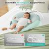 CrystCare Nursing Pillow for Breastfeeding & Bottle Feeding Breastfeeding Pillow with Adjustable Waist Strap - Gentle Elevation for Reducing Spit-Up, Reflux & Gas | Breathable Washable CoverGreen view 2