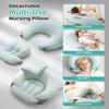 CrystCare Nursing Pillow for Breastfeeding & Bottle Feeding Breastfeeding Pillow with Adjustable Waist Strap - Gentle Elevation for Reducing Spit-Up, Reflux & Gas | Breathable Washable CoverGreen view 3
