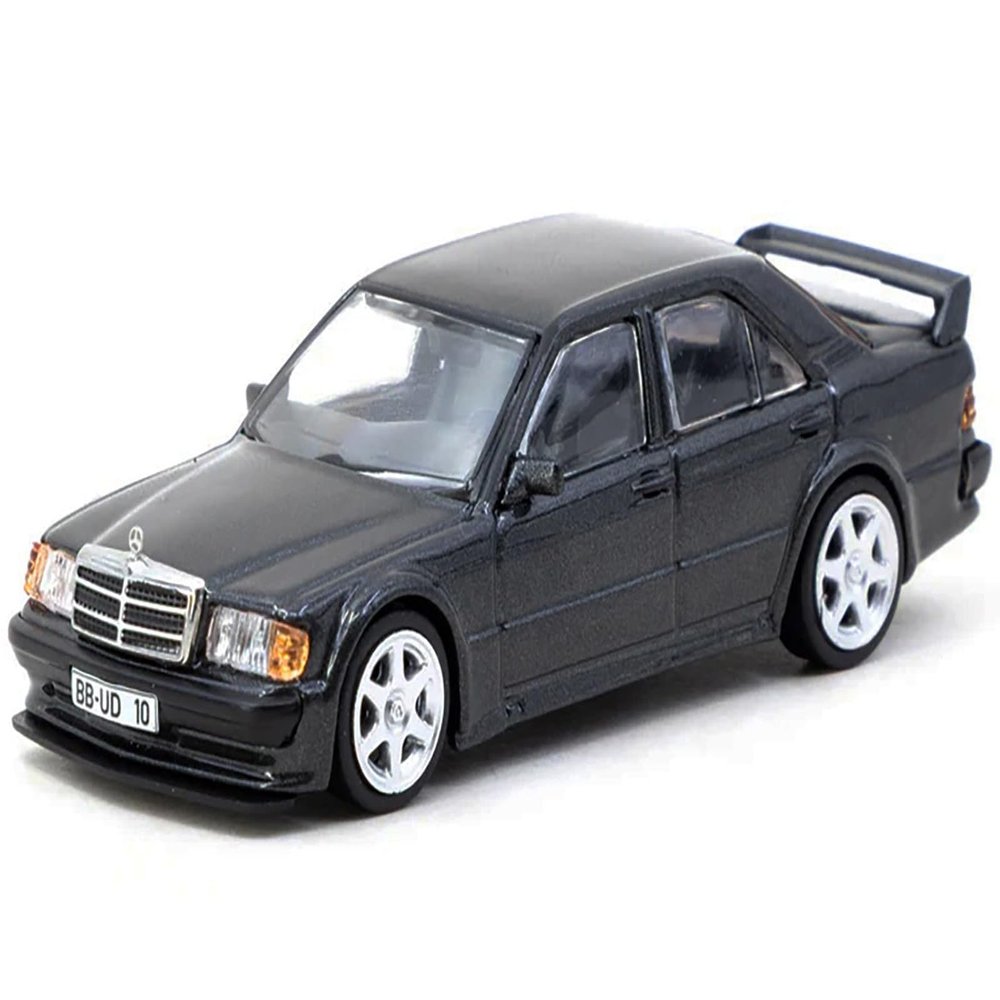 190 E 2.5-16 EVO 1 Blue-Black Metallic Global64 Series 1/64 Diecast Model by Tarmac Works T64G-057-BK