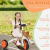 AIYAPLAY Kids Trike for Ages 2-5 Years, Toddler Tricycle with Front Basket and EVA Wheels, Indoor & Outdoor Use, for Boys and Girls, Orange view 3