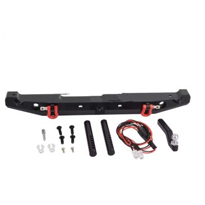 For Traxxas For TRX-4 For Axial For SCX10 90047 90046 1:10 RC Crawler Car Metal Rear Bumper With Light Bumper Parts