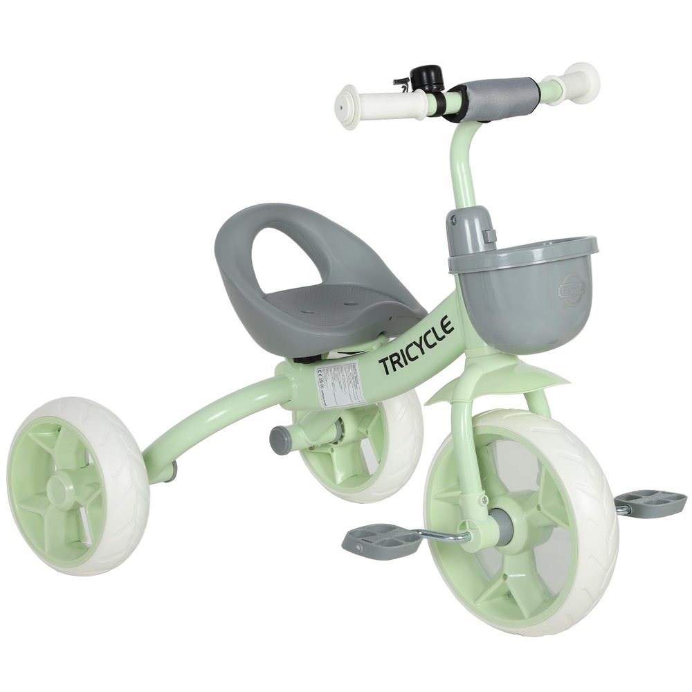 AIYAPLAY Kids Trike for Ages 2-5 Years, Toddler Tricycle with Front Basket and EVA Wheels, Indoor & Outdoor Use, for Boys and Girls, Green