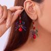 Halloween Earrings, Stylish and Creative Colored Spider Earrings for Halloween view 4