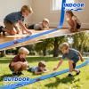 BUMBELIN 16.5Ft Flexible Race Car Track with 4 Cars, Suction Cups, Hooks & Roadblocks, Compatible with 1:64 Scale Toy Cars, Portable DIY Racetrack Gift for Kids Ages 3+ Blue view 2