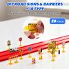 BUMBELIN 16.5Ft Flexible Race Car Track with 4 Cars, Suction Cups, Hooks & Roadblocks, Compatible with 1:64 Scale Toy Cars, Portable DIY Racetrack Gift for Kids Ages 3+ Red view 3
