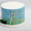 1pc Hello Baby Acrylic Cake Topper, Golden Baby Shower Party Cake Decoration, for Birthday Boy and Girl, Gender Reveal Party Dinner Party Decorations view 2