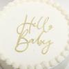 1pc Hello Baby Acrylic Cake Topper, Golden Baby Shower Party Cake Decoration, for Birthday Boy and Girl, Gender Reveal Party Dinner Party Decorations view 3