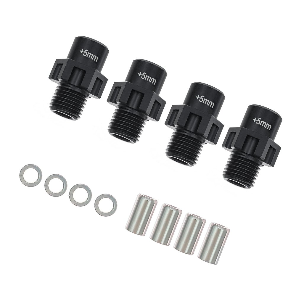 for 7075 Aluminum Alloy 17mm Wheel Hubs +5mm Widening for Tra-xxas 1/8 JA-to 4X4 VXL 9086& Precision Fit(Black)