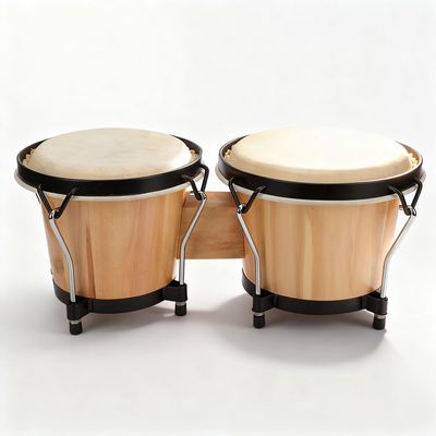 African Drum Wood Musical Instrument with Sheepskin Drum Skin, Wrench Included - Crisp Full Tone, Original Wood Texture, Ideal for Adults and Kids Rhythm Play