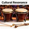 African Drum Wood Musical Instrument with Sheepskin Drum Skin, Wrench Included - Crisp Full Tone, Original Wood Texture, Ideal for Adults and Kids Rhythm Play view 4