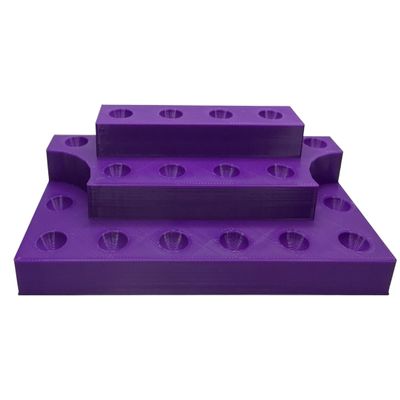 Tiered Marbles Display Holds 18 Marbles 5/8" to .72"- Sphere Display Great for Shelves (Purple)