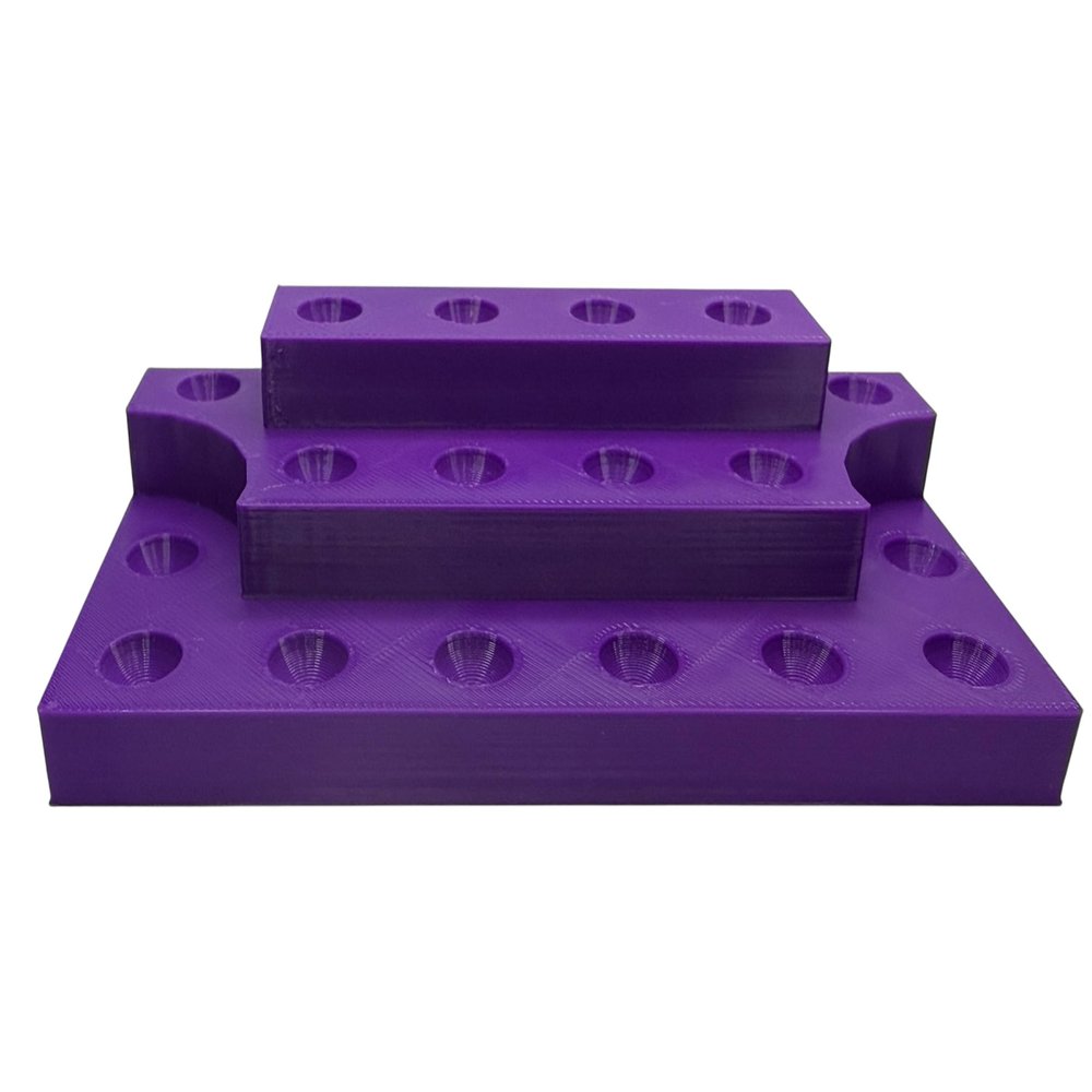 Tiered Marbles Display Holds 18 Marbles 5/8" to .72"- Sphere Display Great for Shelves (Purple)