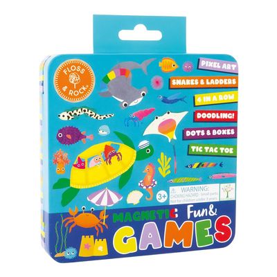 Floss and Rock Ocean Magnetic Games Tin, 6.29-inch Length
